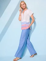 Talbots Nantucket Washed Linen Wide Leg Pants