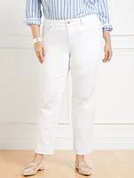 Mid Rise Stovepipe Jeans - White