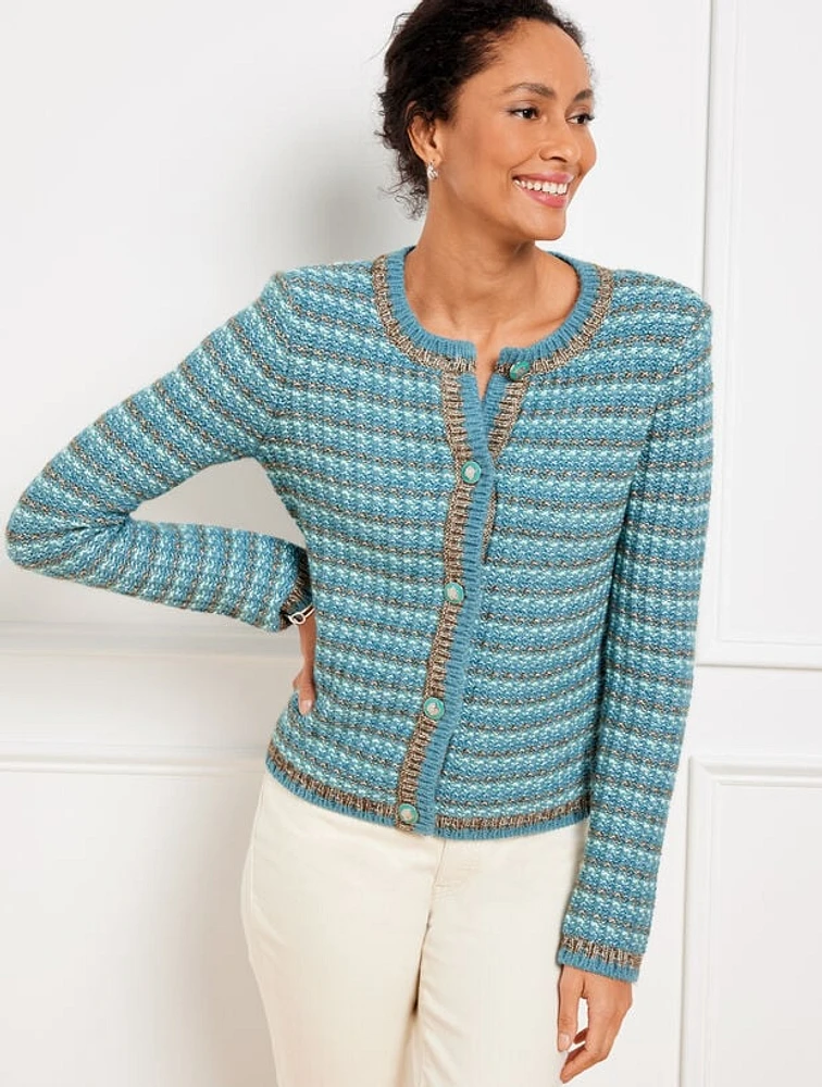 Tweed Crewneck Cardigan