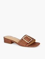 Viv Shimmer Raffia Slide Sandals