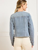 Collarless Jean Jacket