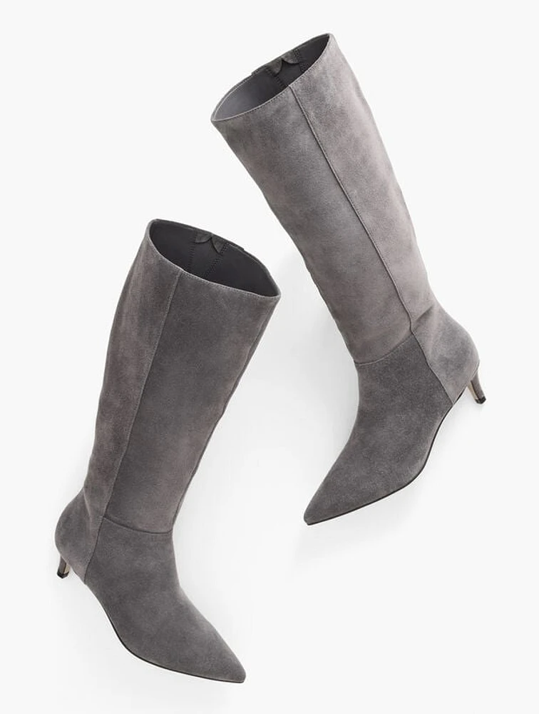 Kait Suede Kitten Heel Boots