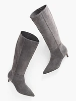 Kait Suede Kitten Heel Boots