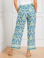 Wide Crop Pants - Botanical Medallion