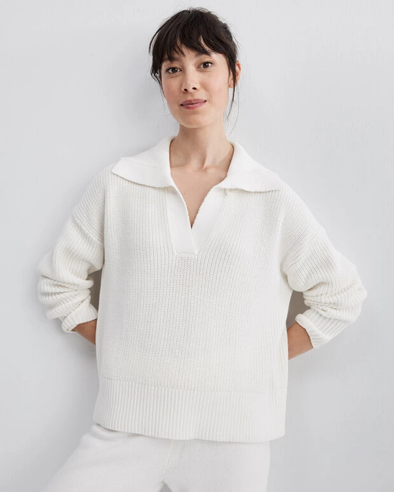 Organic Cotton Polo Sweater