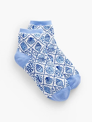 Shell Tiles Crew Socks