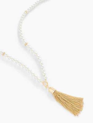 Tassel Pearl Necklace