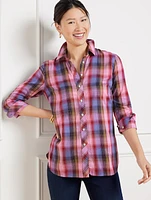 Metallic Modern Classic Shirt - Enchanted Plaid