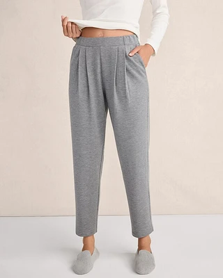 Fleece Pleated-Front Tapered Pants