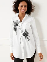 Boyfriend Shirt - Chrysanthemum Blooms