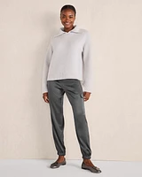 Ribbed Cashmere Collared Sweater