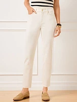 Slim Straight Ankle Jeans - Oyster Wash