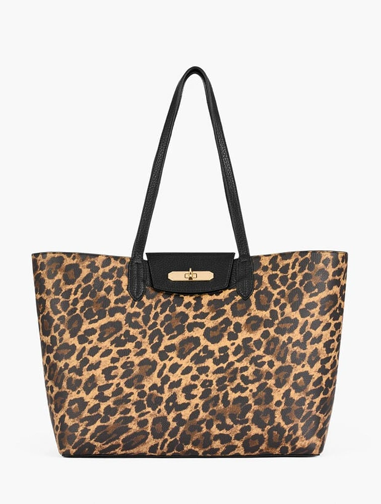 Kendell Leopard Leather Tote