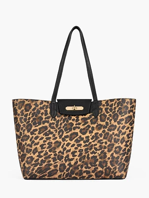 Kendell Leopard Leather Tote