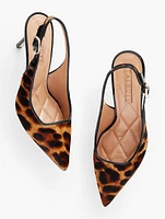 Erica Slingback Pumps - Leopard Calf Hair