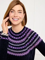 Chenille Yoke Sweater - Cheerful Fair Isle