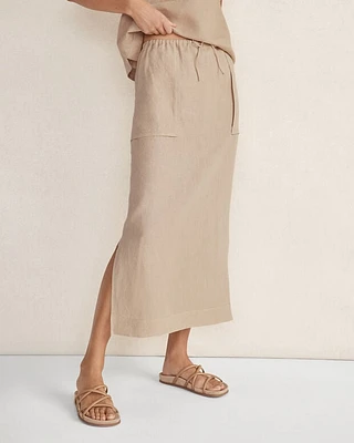 Linen Cargo Skirt