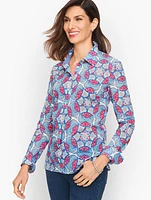 Cotton Button Front Shirt - Garden Medallion