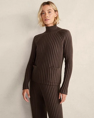 Organic Cotton Rib Knit Turtleneck