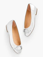 Madison Buckle Metallic Nappa Ballet Flats