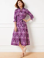 Modern Poplin Shirtdress - Floral Medallion