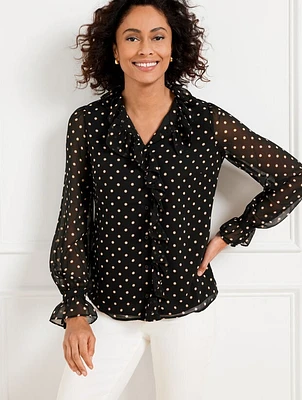 Ruffle Top - Daisy Dot