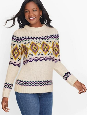 Fair Isle Mockneck Sweater