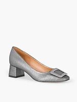 Carlye Buckle Pumps - Textured Lamé