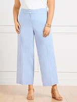 Plus Exclusive Wide Leg Crop Pants - Sunset Stripe