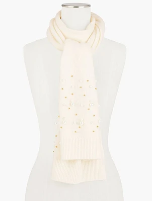 Pearl Embellished Scarf