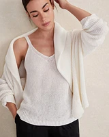 Organic Cotton Linen Shawl Collar Cardigan