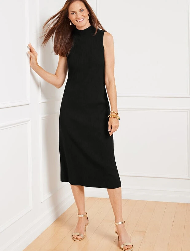 Sleeveless Mockneck Sweater Dress