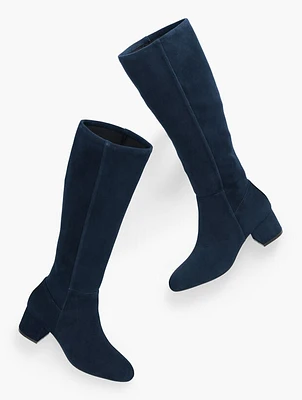 Sophie Stretch Suede Knee High Boots