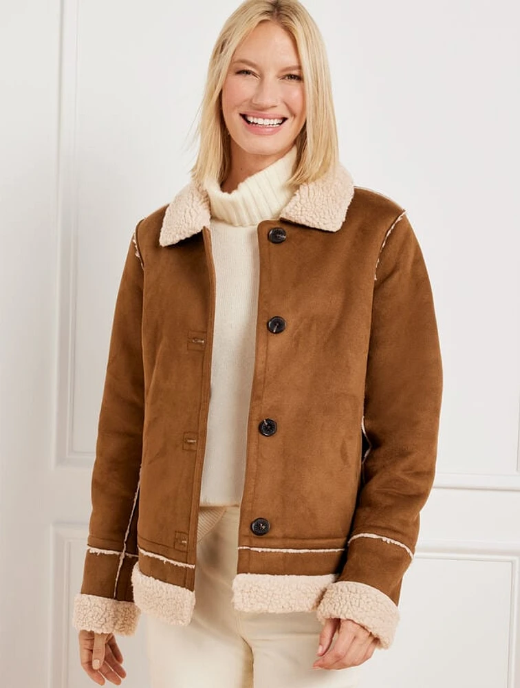 Faux Shearling Short Teddy Coat