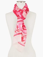 Floral Paradise Border Oblong Scarf