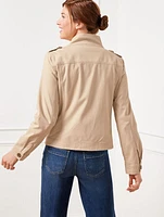 Casual Twill Crop Jacket