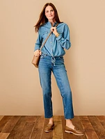 Mid Rise Stovepipe Jeans