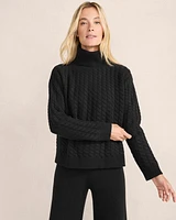 Cashmere Cable Knit Turtleneck Sweater