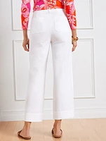 Wide Crop Pants - White