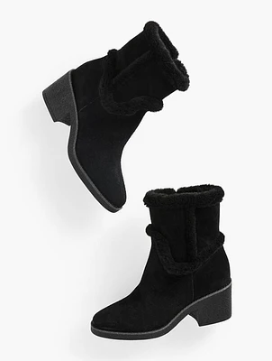 Reese Sherpa Block Heel Boots - Suede