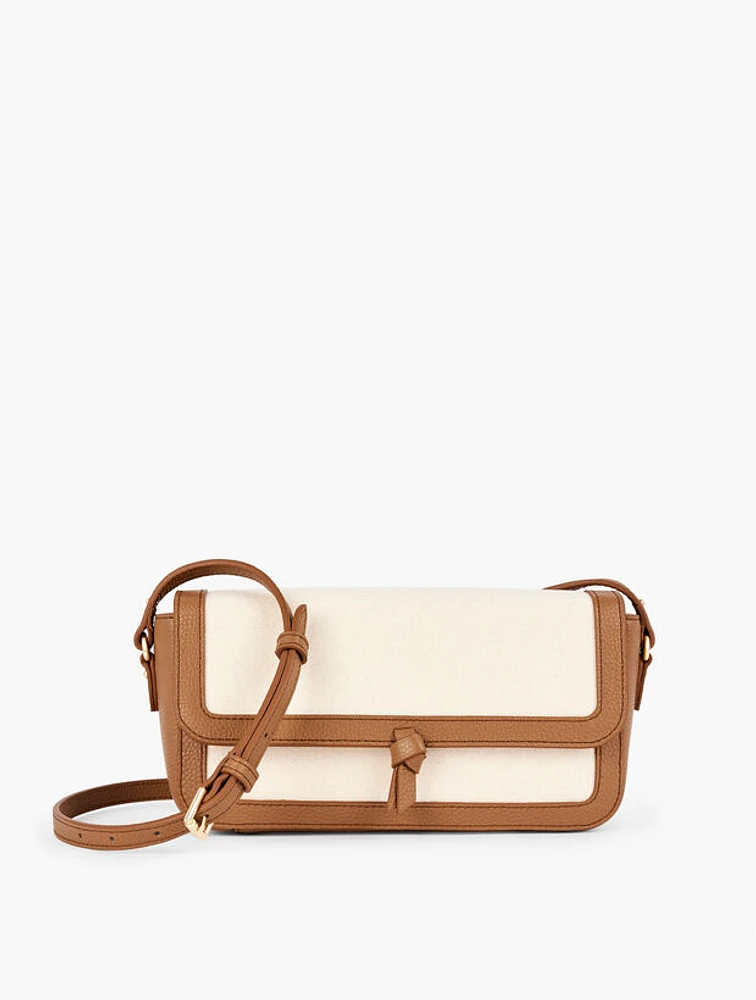 Leather Trim Canvas Crossbody