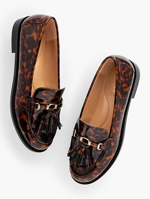 Laura Tort Patent Leather Tassel Loafers