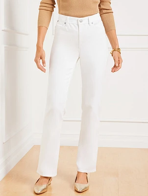 High-Waist Barely Boot Jeans - White Curvy Fit