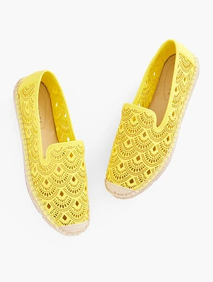 Izzy Perforated Scallop Espadrille Flats