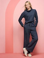AirKnit Stretch Wide Leg Pants - Indigo Heather