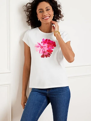 Crewneck Tee - Placed Poppy
