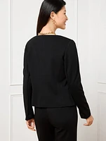 Luxe Ponte Collarless Jacket