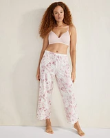 Organic Cotton Jersey Botanical Rose Curved Hem Pants