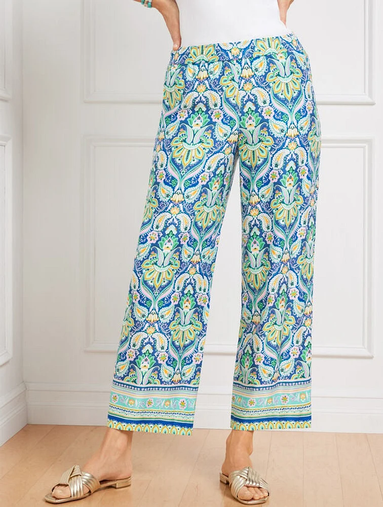 Wide Crop Pants - Botanical Medallion