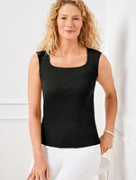 Ribbed Square Neck Top